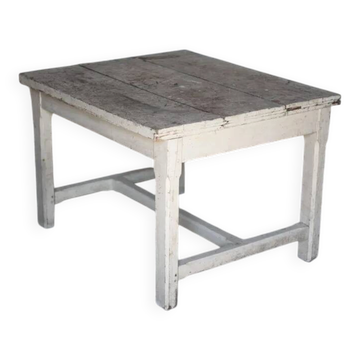 Table bois ancienne, table d'appoint sur roulettes, table de cuisine, décoration intérieure