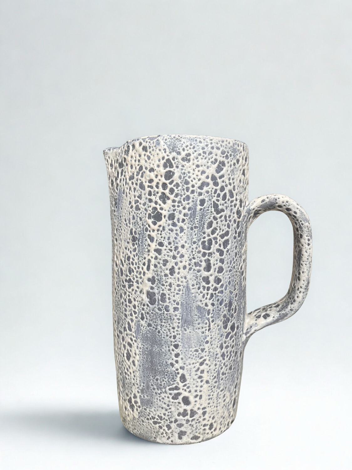 Speckled ceramic jug fat lava