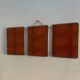 Mirror triptych barber orange rust vintage 1960 - 24 x 59 cm