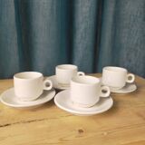 4 fours and 4 bistro coffee saucers