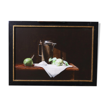 Nature morte avec une cruche en étain et des pommes – Marjolein van den Berg, vers 2011