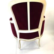 Louis XV armchair in gilded wood and garnet red velvet