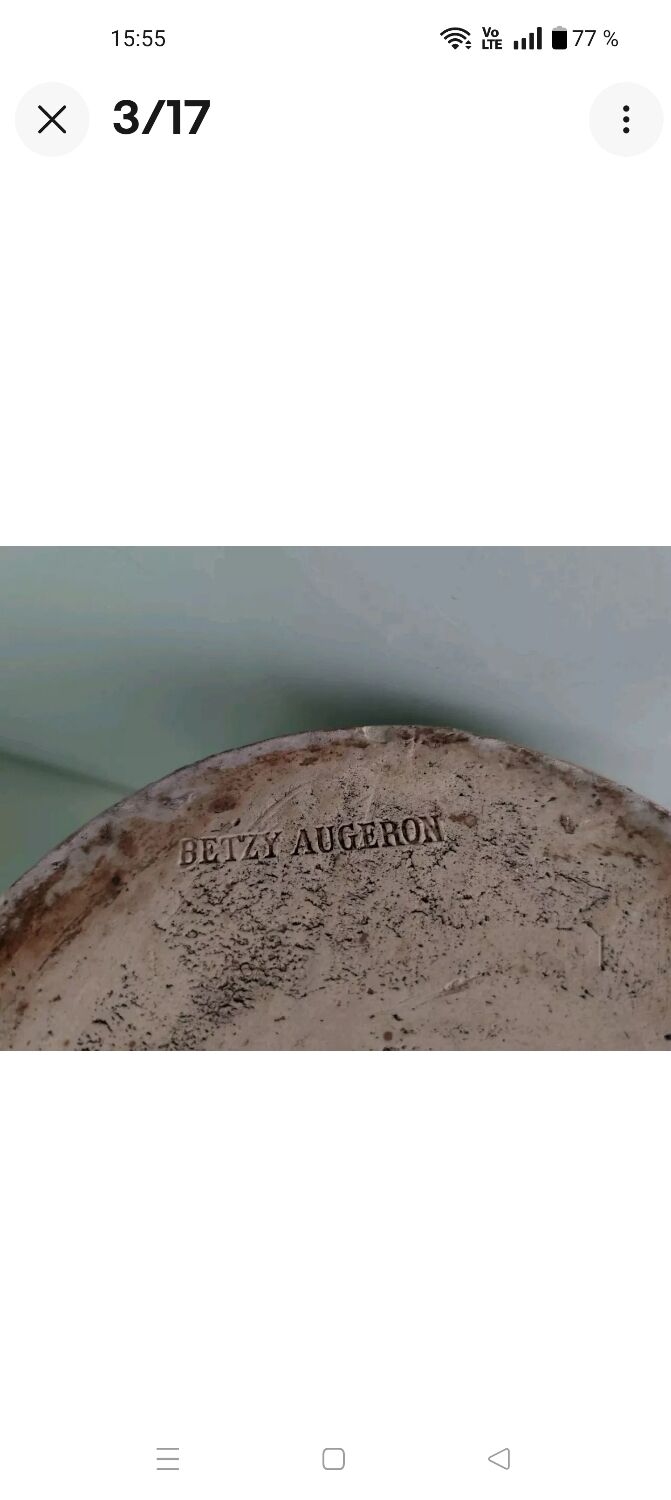 Betzy augeron (1882-1976) large ceramic vase / glazed stoneware 1930 lol-