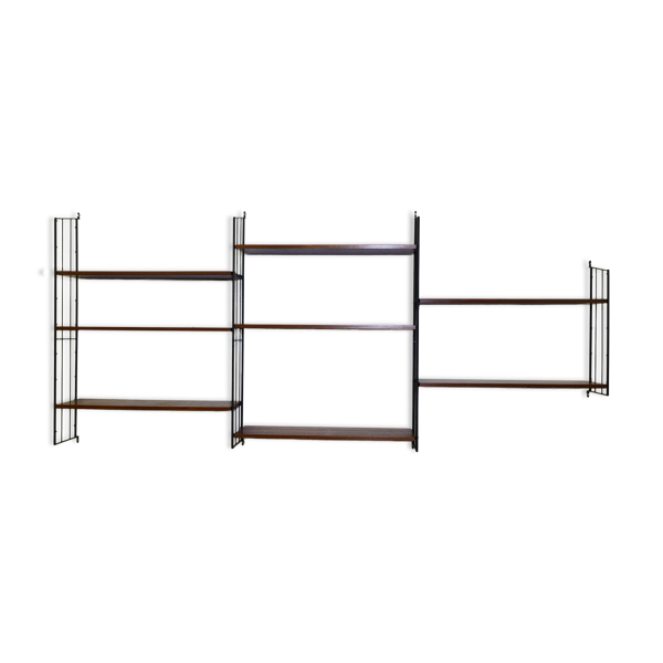 Unité de rangement modulable en teck de style mid-century, ensemble de 12, années 1960