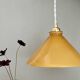 Suspension lampshade in yellow and white opaline