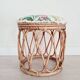 Pouf or end of rattan sofa with tropical seat