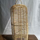 Large lantern-shaped rattan pendant lamp H50 D24