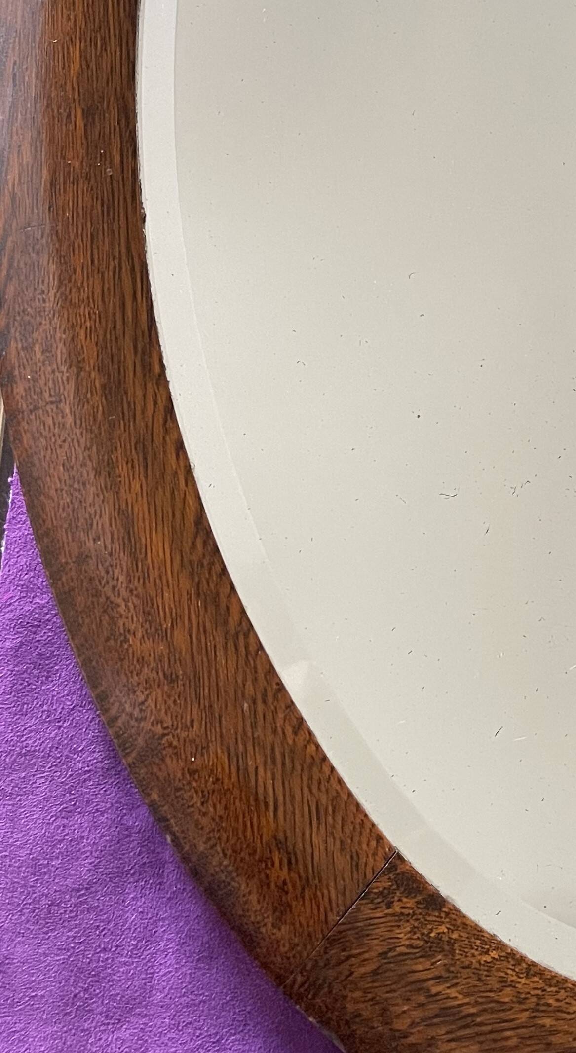 Art Deco beveled walnut mirror