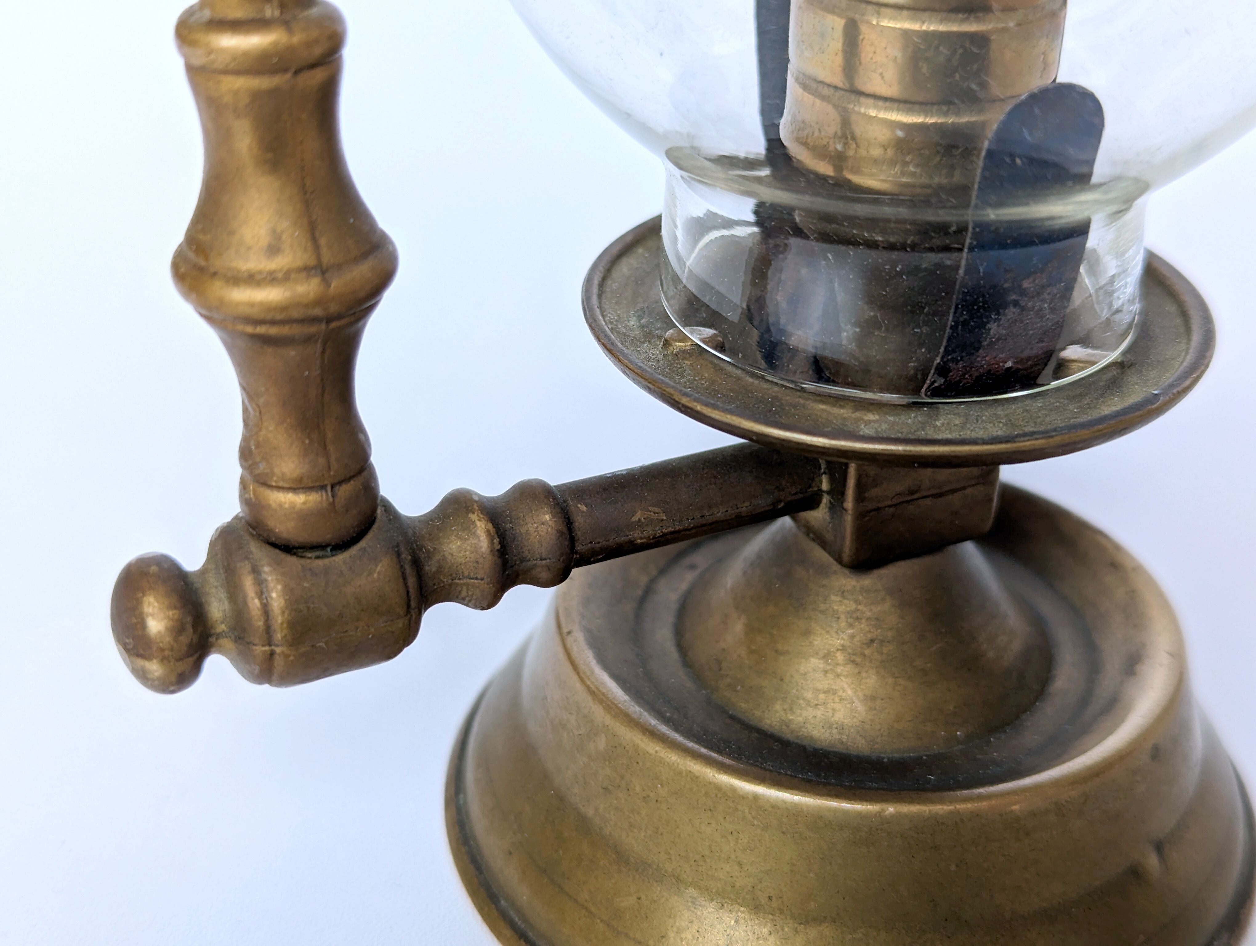 Victorian style chandelier, Brass candle holder with glass globe