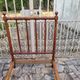 Child's bed or vintage rest bed made of solid cherry wood in a bamboo style.