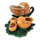 Pair of snail-shaped bowls and their leaf-shaped saucers – 1950s-1960s