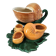 Pair of snail-shaped bowls and their leaf-shaped saucers – 1950s-1960s