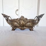 French Art Nouveau bronze planter decorated with a female mermaid