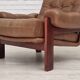 1970s, Swedish design, armchair with footstool, furniture leather.
