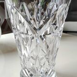 Crystal vase signed Sèvres France, star motifs, crosses, hardwoods