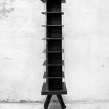 Iron and plexiglas bookcase with wheels, Italy 60s