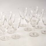 Set of 6 chiseled stemmed glasses