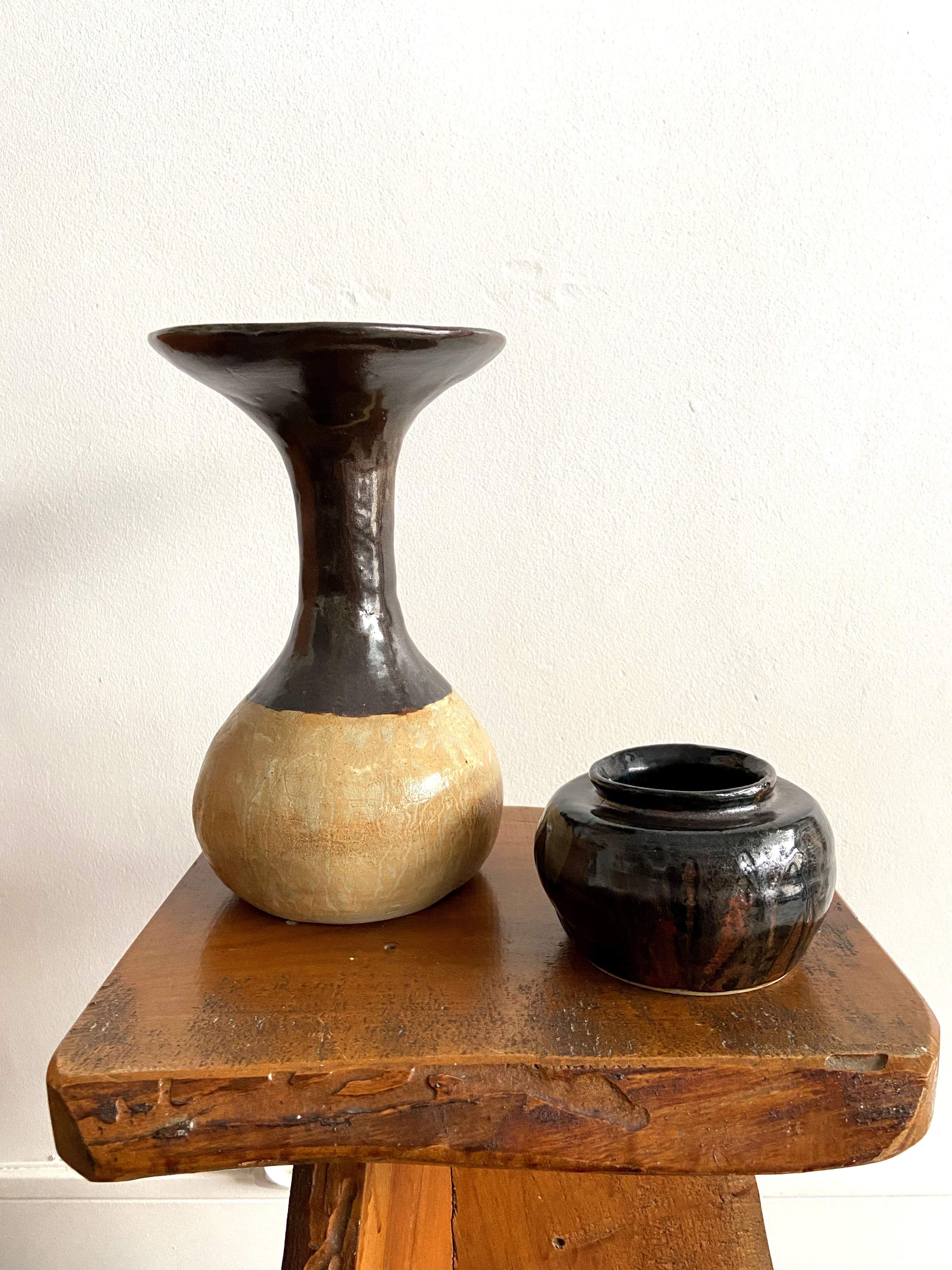 Large brutalist ceramic vase