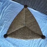 Lot 3 old tripod stool mulched seat and oak structure