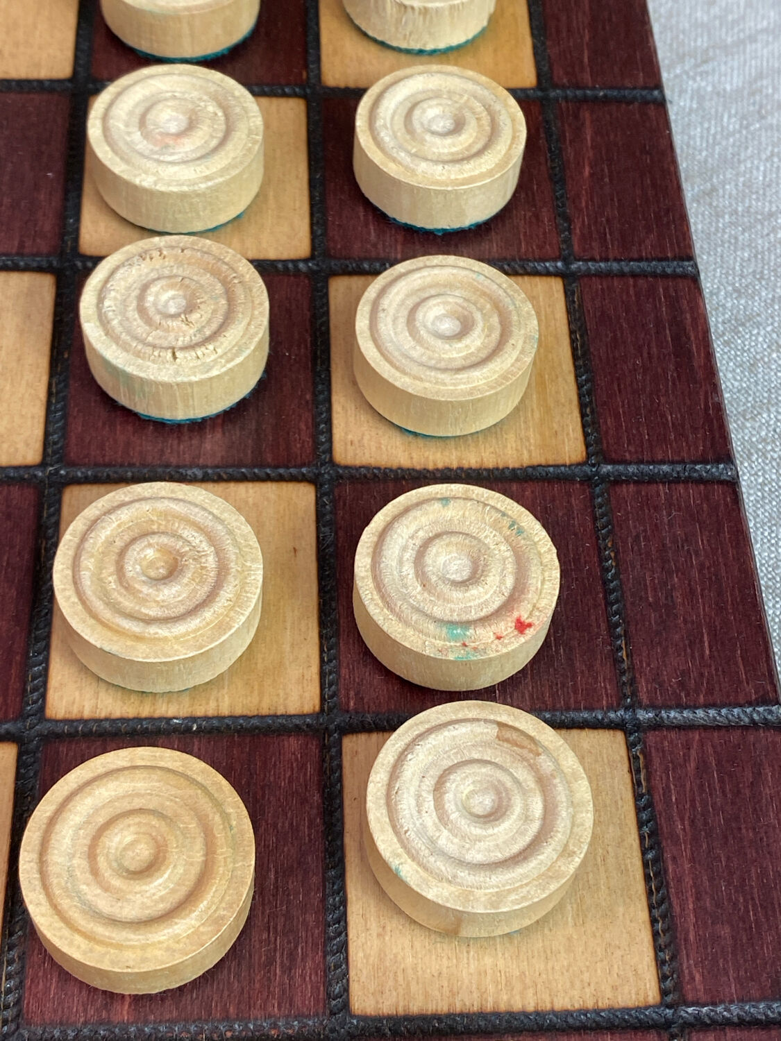 Wooden checkers game