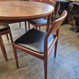 Scandinavian dining room set table and 4 chairs 1960s in teak