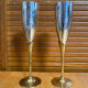 Paire Flûte Champagne Métal Chromé + Doré Vintage #E368