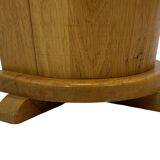 Vintage umbrella holder in oak basket storage design of the 1960s minimalist design