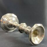 Bougeoir flambeau en bronze argenté de style Régence