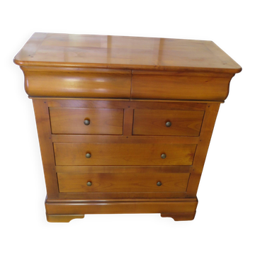 Petit meuble d’entrée-buffet d’appui-commode-Louis Philippe- 6 tiroirs