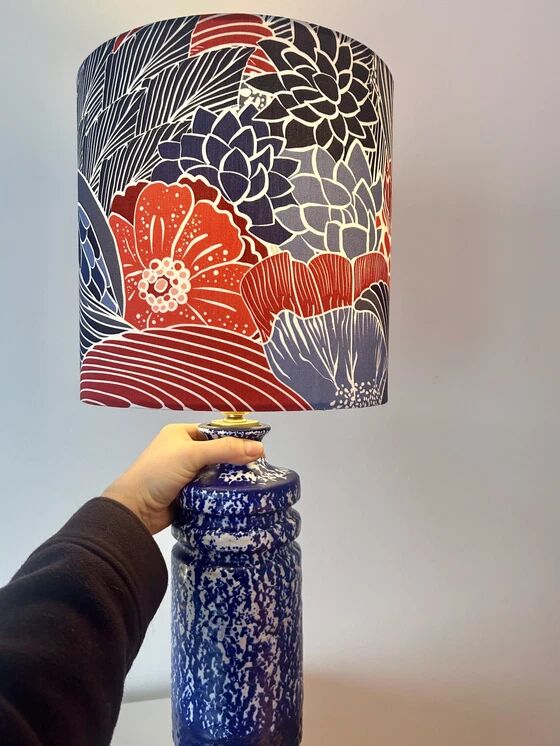 Ceramic vase lamp veb haldensleben – gdr | unique recycled piece