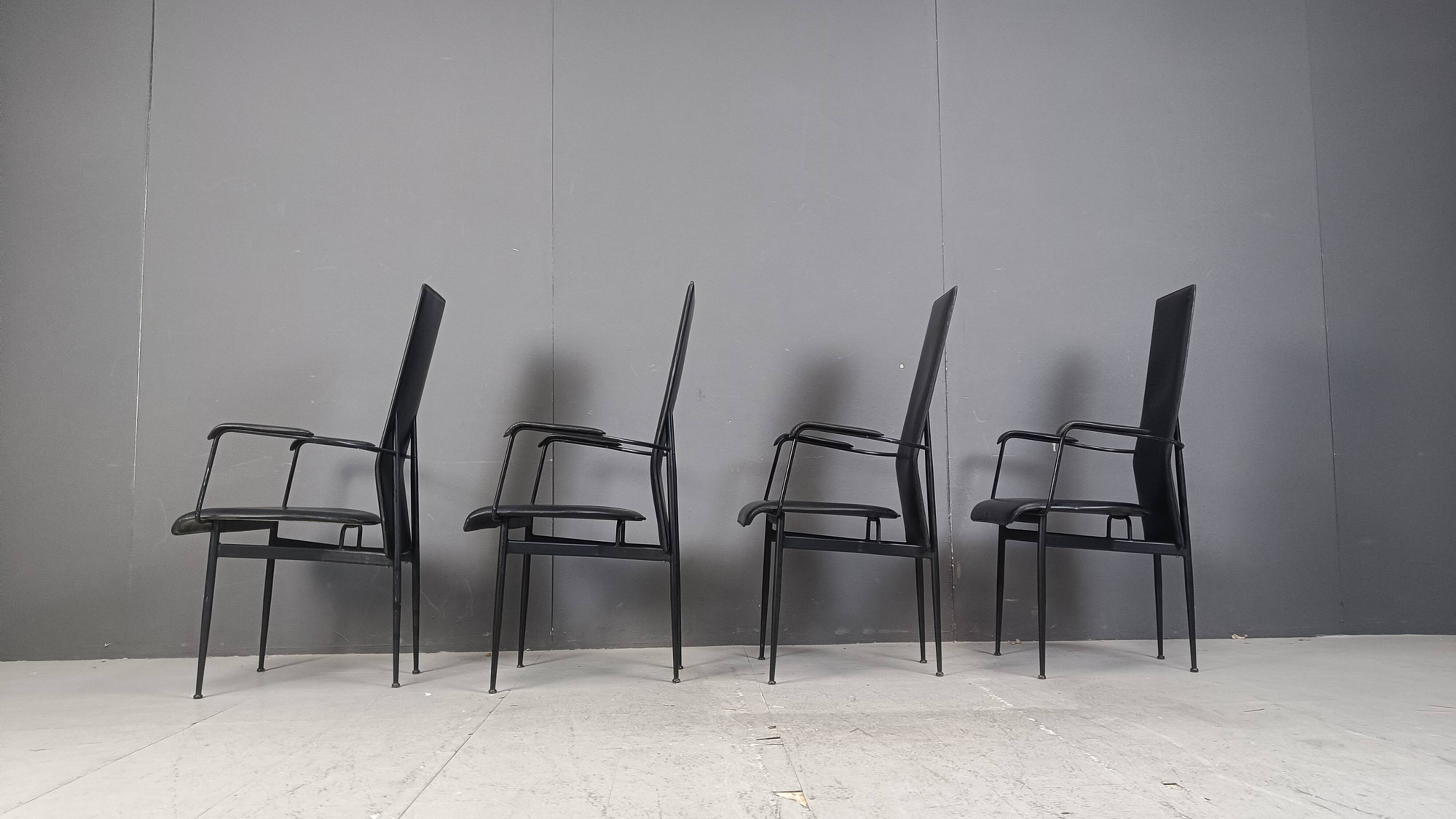 Vintage S44 dining chairs by Giancarlo Vegni for Fasem, set of 4, 1980