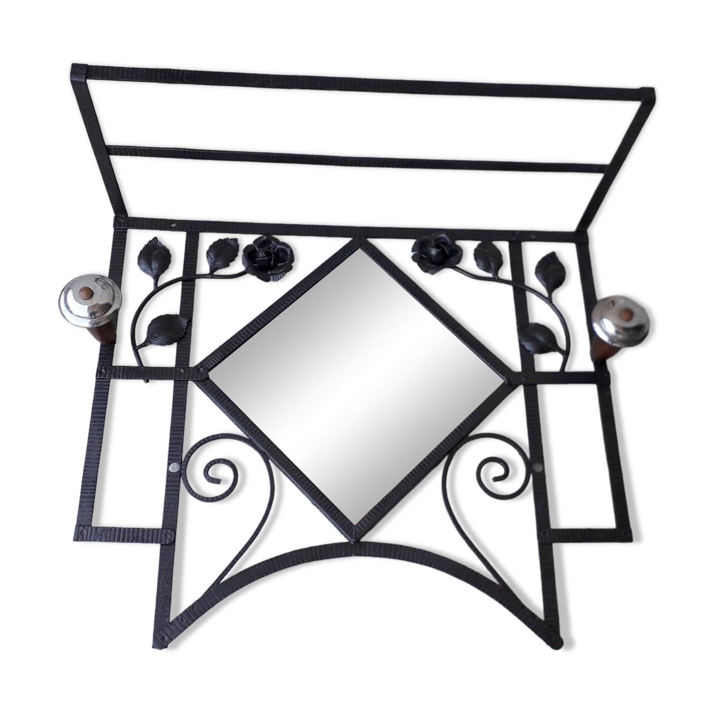 Wrought iron coat rack