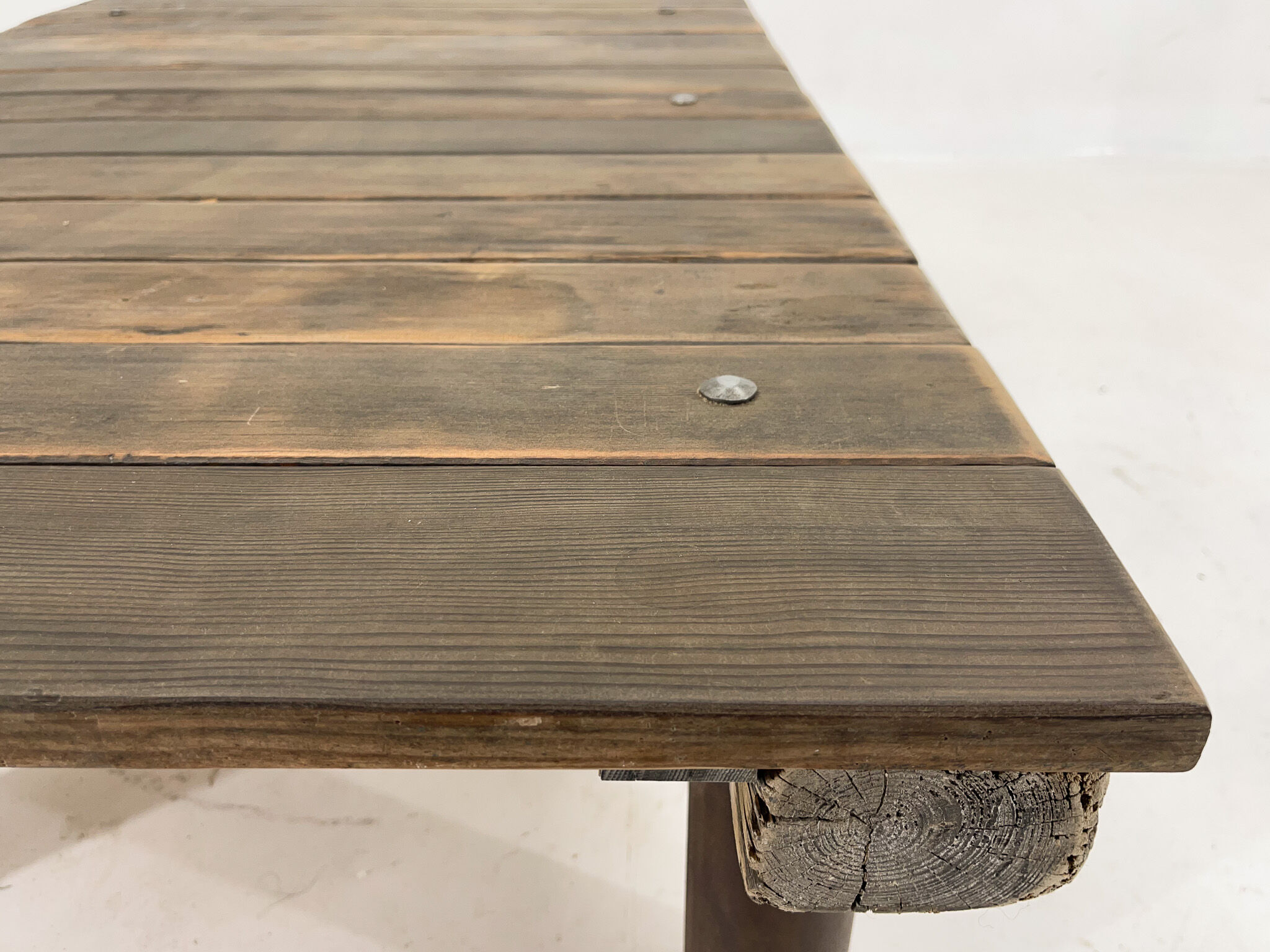 1950's vintage industrial wood & iron coffee table