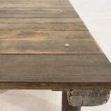 1950's vintage industrial wood & iron coffee table