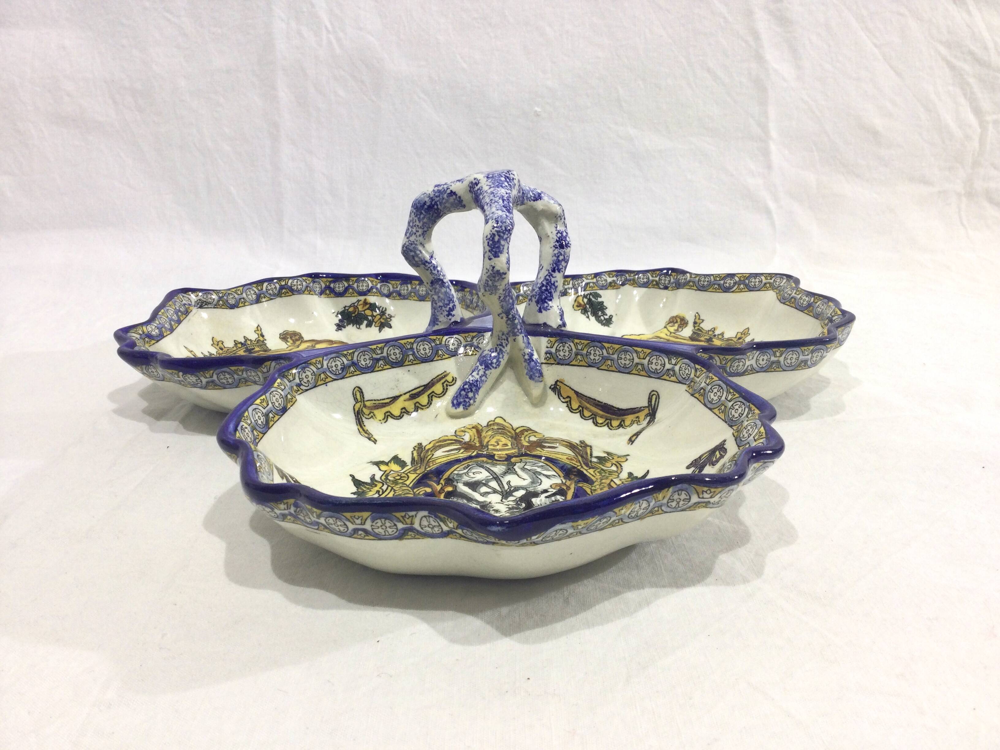 Gien - Hors d'oeuvres dish Renaissance décor