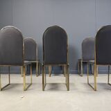 Chaises de salle à manger vintage en laiton de Belgochrom, années 1970