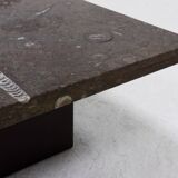 Rare table basse en pierre fossile par Metaform 1970