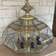 Eight-branch chandelier made of bevelled glass from the 1940s.