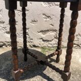 Dark turned wood side table
