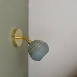 Vintage tuliepe wall light in blue and gold granite glass