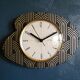 Vintage clock formica silent wall clock "FFR black gold"