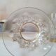 4 crystal whiskey glasses on gold frame