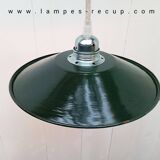 Vintage enameled pendant lamp ready to install with bulb