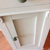 Bedside table in pine, restyled in lime green