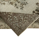 Hand-Knotted Carved Anatolian 1970s 186 cm x 292 cm Grey Carpet