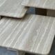 Set of three Italian travertine nesting / side tables, 1970s–1980s
