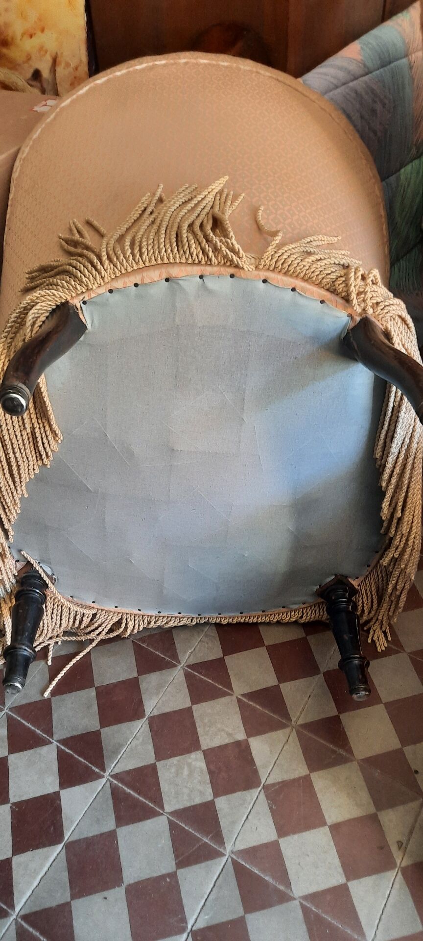 Méridienne et fauteuils crapaud