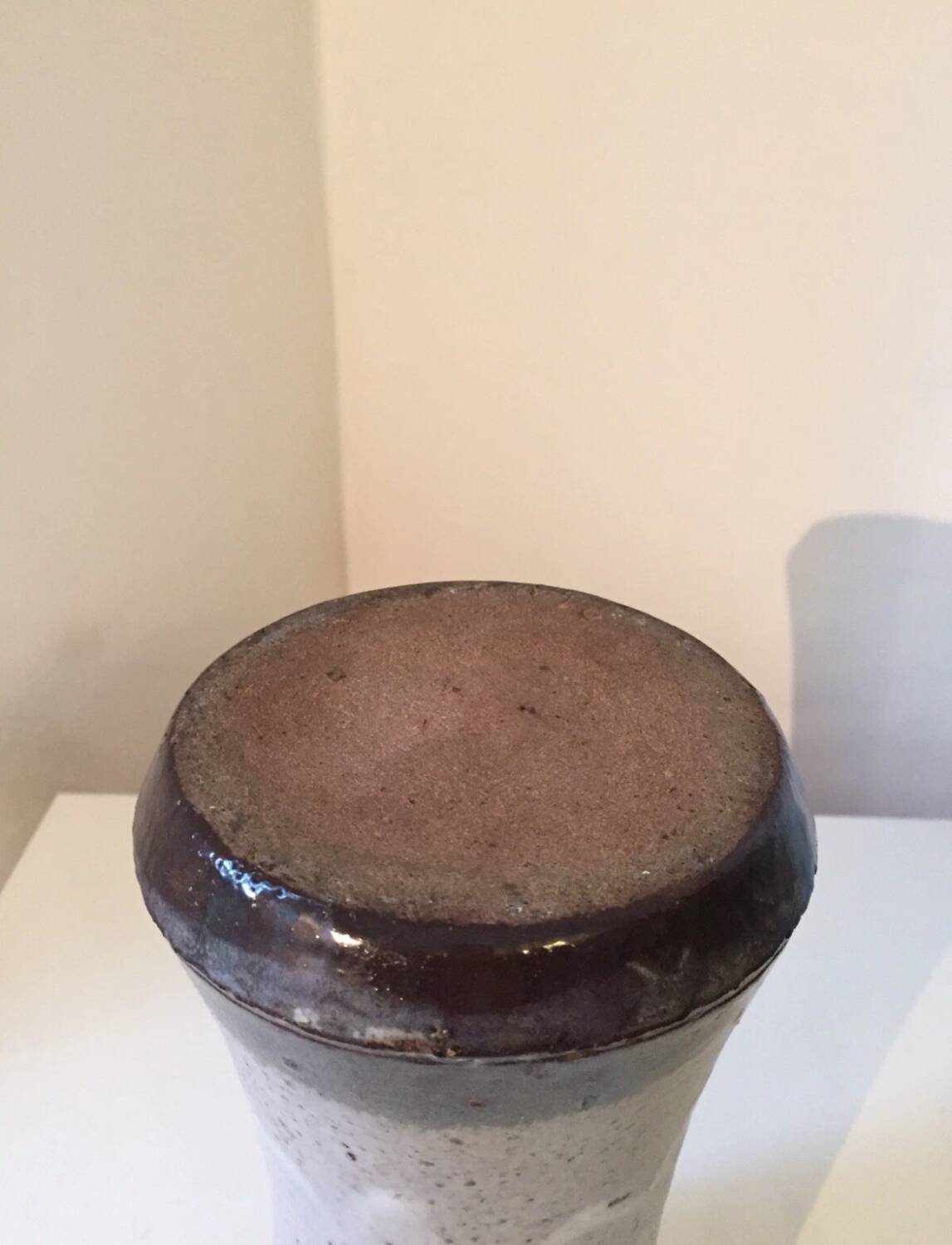 Vase rouleau en grès Vintage