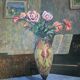Tableau HSP Composition Intérieur aux roses, vase pâte de verre et piano