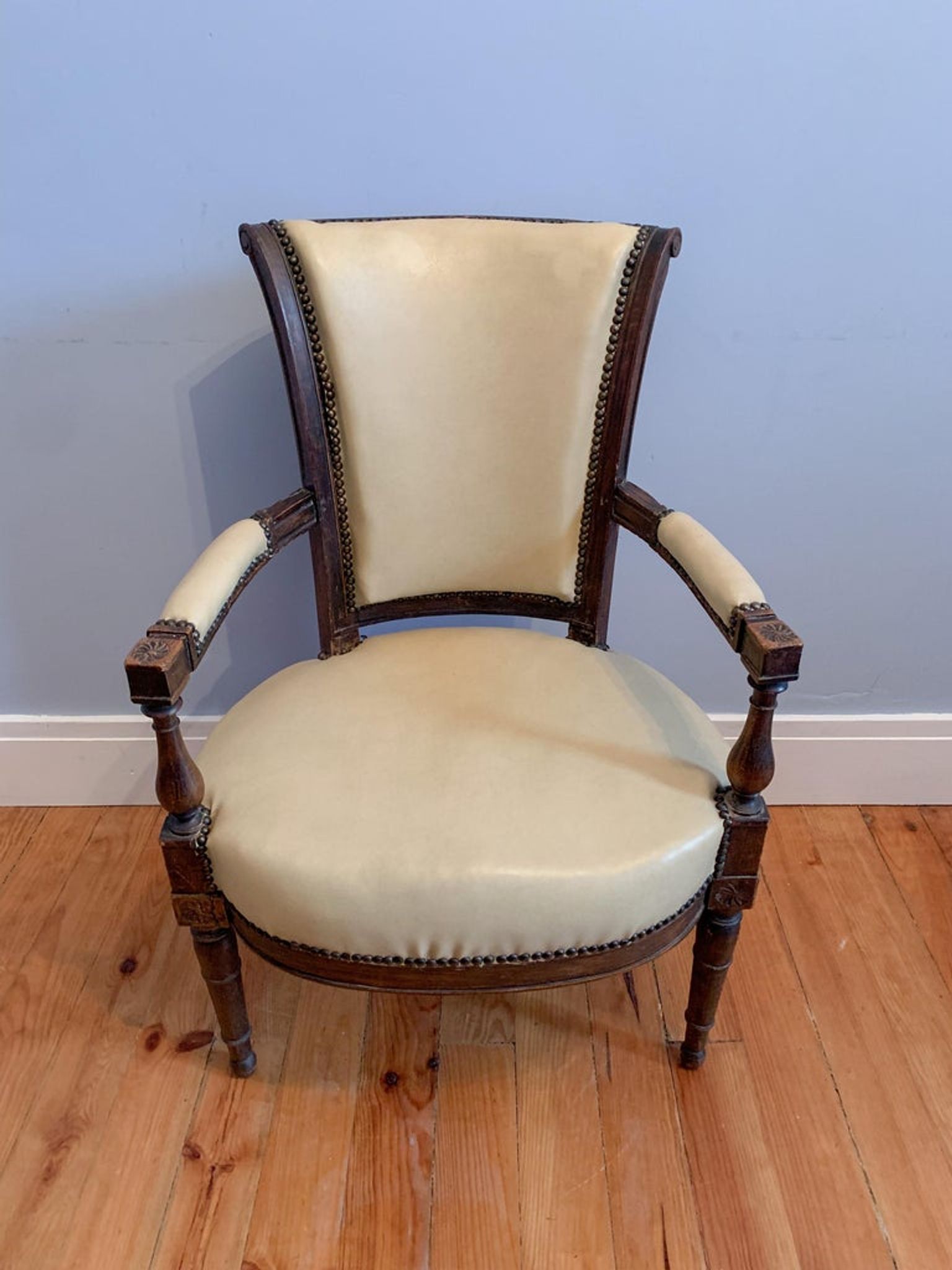 Fauteuil directoire, similicuir, XIXème
